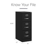Hirsh Black 3-Drawer 15-in File Cabinet