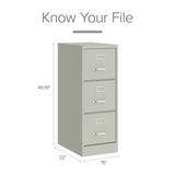 Hirsh Light Gray 3-Drawer 15-in File Cabinet