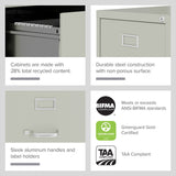 Hirsh Light Gray 3-Drawer 15-in File Cabinet