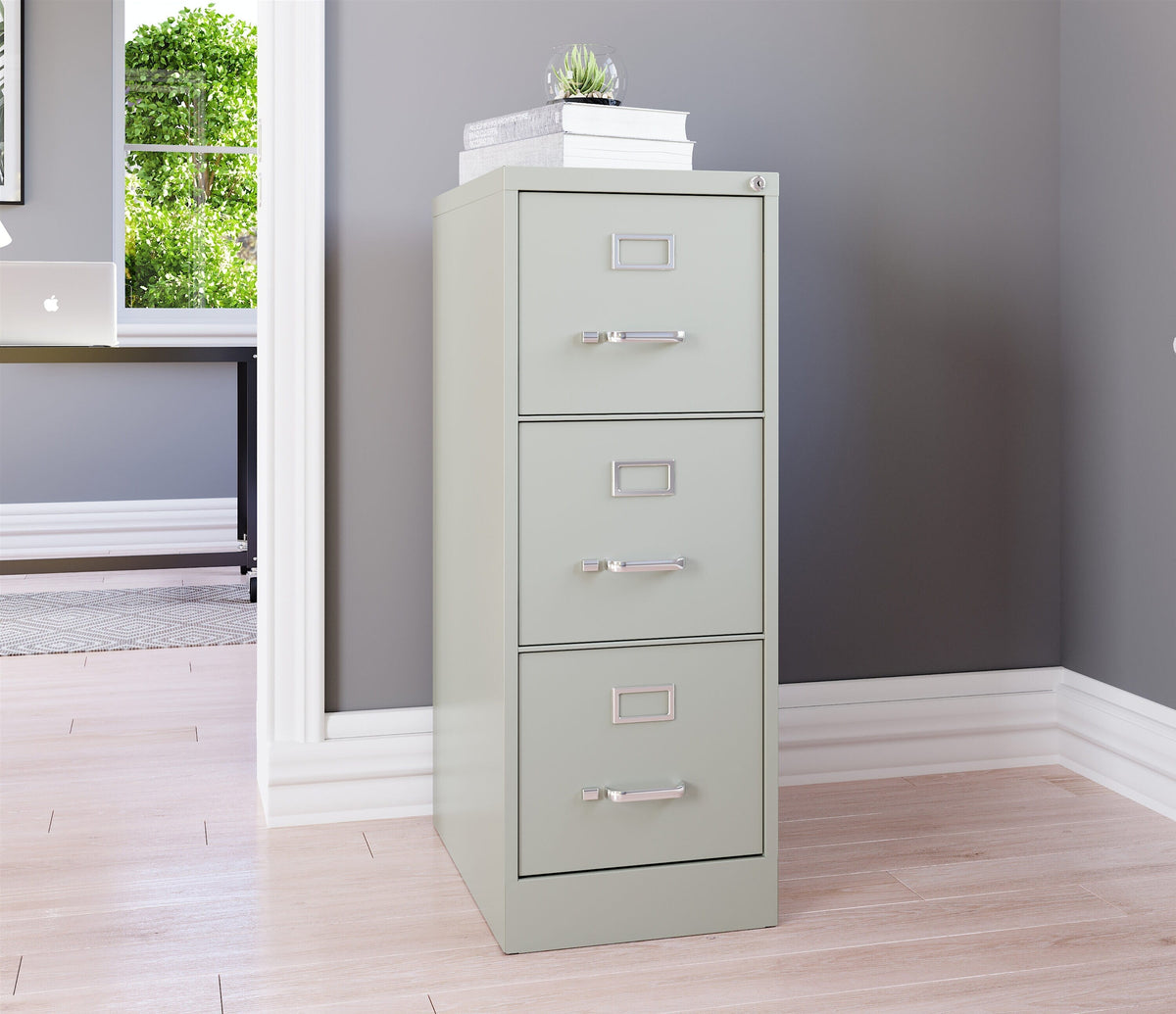 Hirsh Light Gray 3-Drawer 15-in File Cabinet