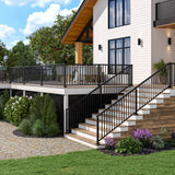 Freedom Margate Pre-assembled 6-ft x 36-in Matte Black Aluminum Deck Stair Rail Kit