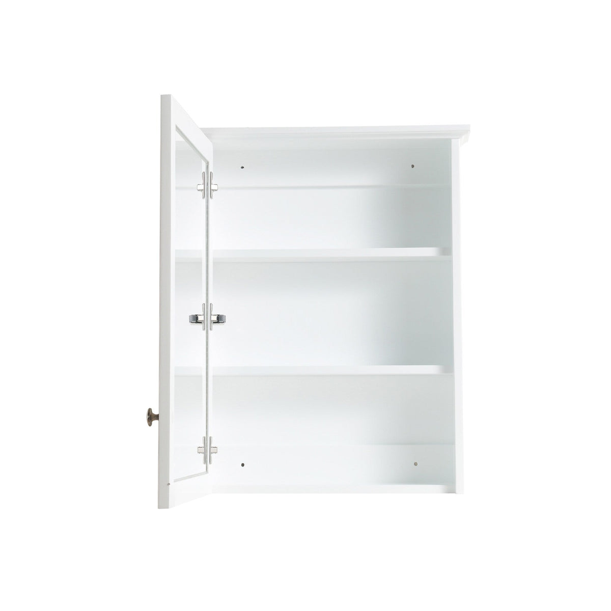 WELLFOR Solid Wood 24-in x 30-in Surface Mount White Mirrored Soft Close Medicine Cabinet