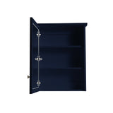 WELLFOR Solid Wood 24 x 30 Surface Mount Navy Blue Mirrored Soft Close Medicine Cabinet