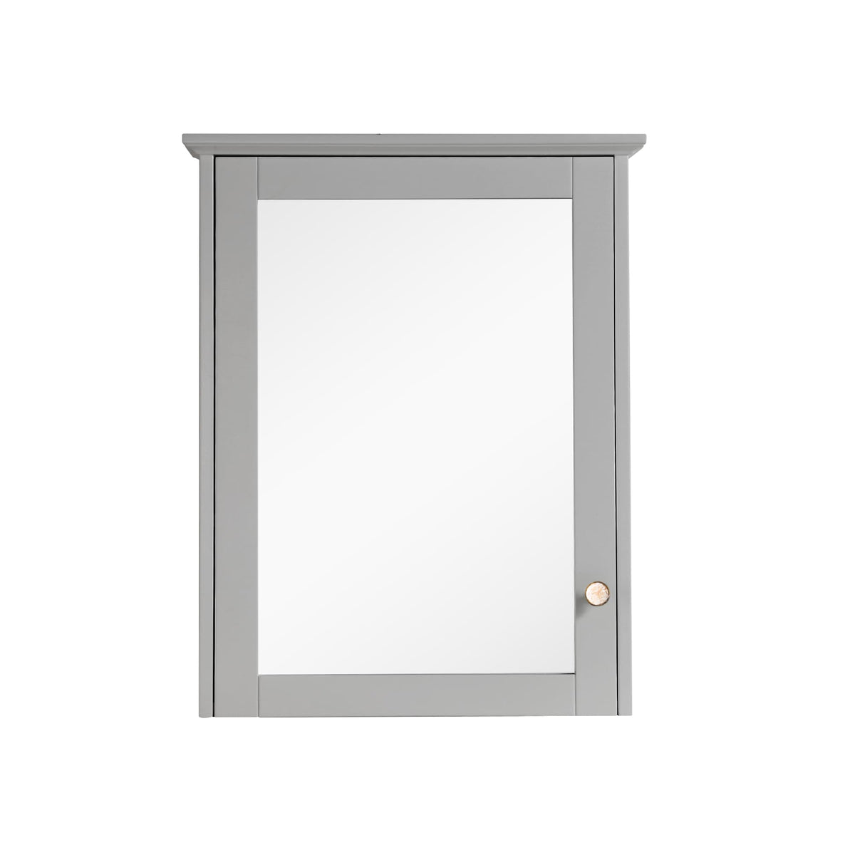 WELLFOR Solid Wood 24-in x 30-in Surface Mount Gray Mirrored Soft Close Medicine Cabinet