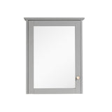 WELLFOR Solid Wood 24-in x 30-in Surface Mount Gray Mirrored Soft Close Medicine Cabinet