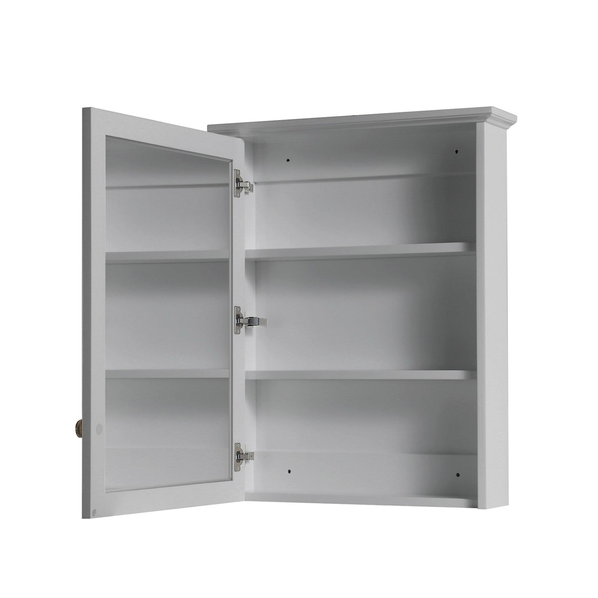 WELLFOR Solid Wood 24-in x 30-in Surface Mount Gray Mirrored Soft Close Medicine Cabinet
