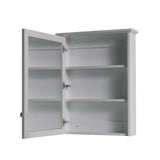 WELLFOR Solid Wood 24-in x 30-in Surface Mount Gray Mirrored Soft Close Medicine Cabinet