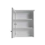 WELLFOR Solid Wood 24-in x 30-in Surface Mount Gray Mirrored Soft Close Medicine Cabinet
