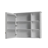 WELLFOR Solid Wood 34-in x 30-in Surface Mount Gray Mirrored Soft Close Medicine Cabinet