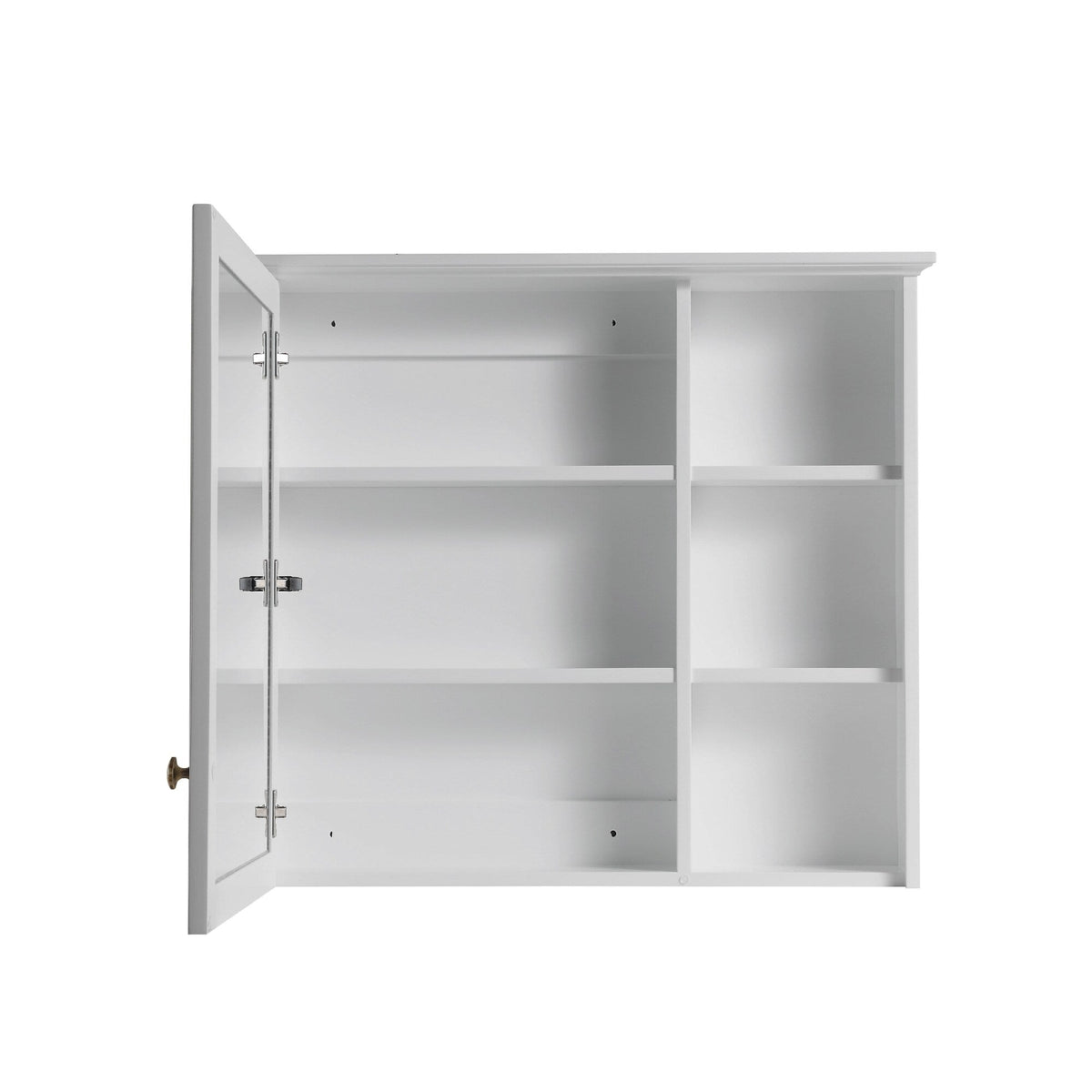 WELLFOR Solid Wood 34-in x 30-in Surface Mount Gray Mirrored Soft Close Medicine Cabinet