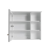 WELLFOR Solid Wood 34-in x 30-in Surface Mount Gray Mirrored Soft Close Medicine Cabinet