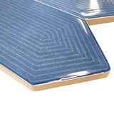 Giorbello Decor Indigo 3-in x 12-in Glazed Ceramic Wave Subway Floor and Wall Tile (5-sq. ft/ Carton)