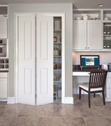 JELD-WEN Continental 24-in x 80-in White 2-Panel Round Top Prefinished Molded Composite Bifold Door (Hardware Included)