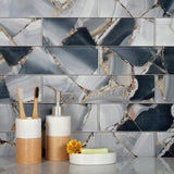 Apollo Tile Carnelian Gray 3-in x 12-in Glossy Glass Floor and Wall Tile (5-sq. ft/ Carton)