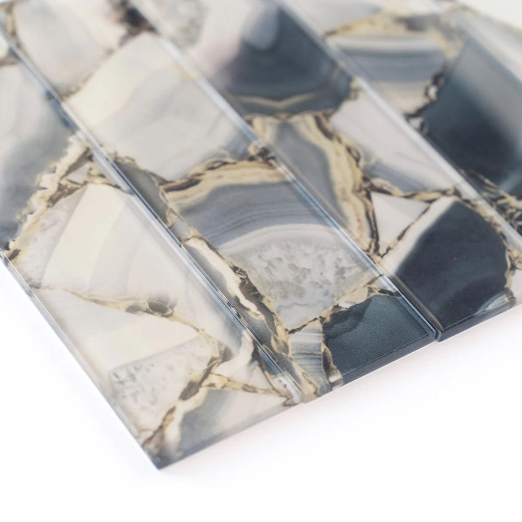 Apollo Tile Carnelian Gray 3-in x 12-in Glossy Glass Floor and Wall Tile (5-sq. ft/ Carton)