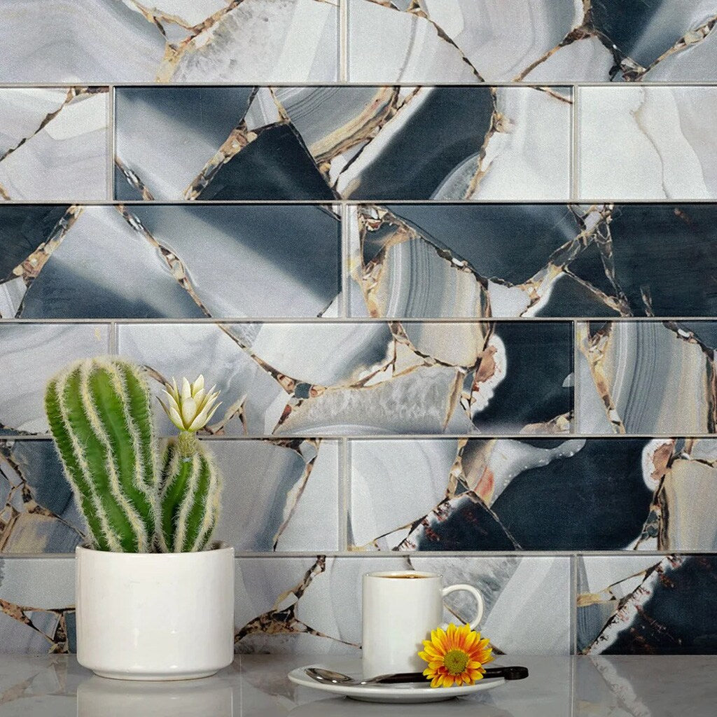 Apollo Tile Carnelian Gray 3-in x 12-in Glossy Glass Floor and Wall Tile (5-sq. ft/ Carton)