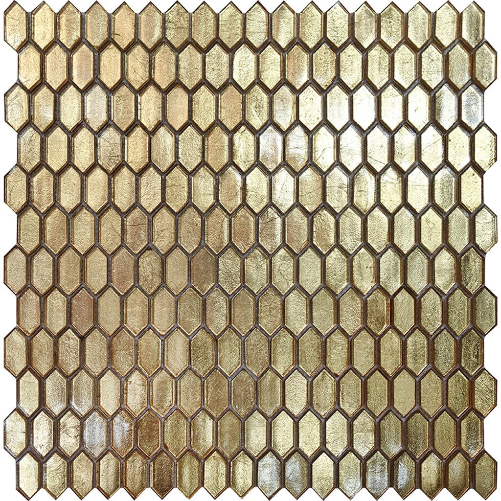 Apollo Tile Majeste Shimmer Gold 11-1/2-in x 11-3/4-in Glossy Glass Mixed Pattern Floor and Wall Tile (9.47-sq. ft/ Carton)