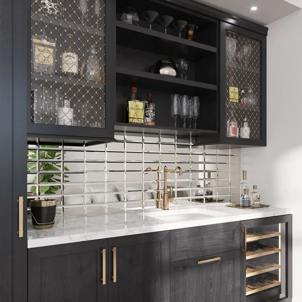 Apollo Tile Glister Clear Silver 3-in x 6-in Polished Glass Wall Tile (5-sq. ft/ Carton)