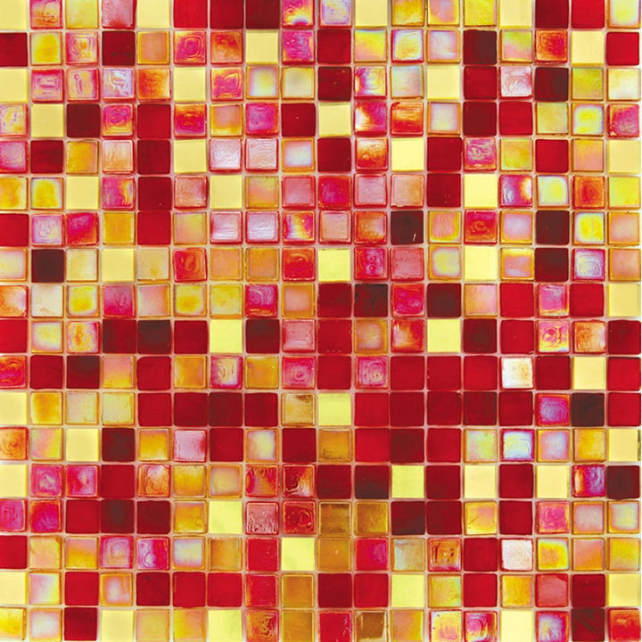 Apollo Tile Mingles Red and Yellow 11-1/2-in x 11-1/2-in Glossy Glass Uniform Squares Floor and Wall Tile (18.69-sq. ft/ Carton)