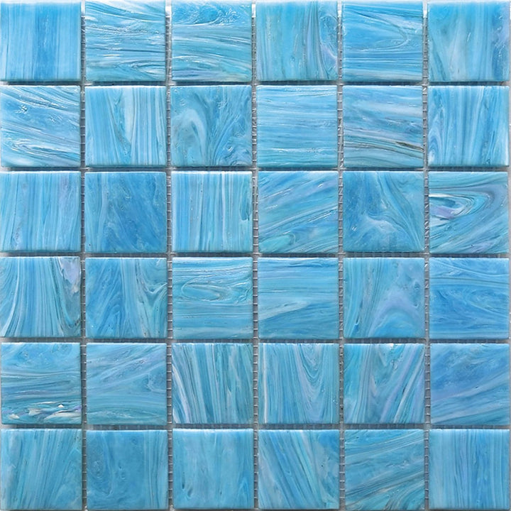 Apollo Tile Celestial Sky Blue 12-in x 12-in Glossy Glass Uniform Squares Floor and Wall Tile (20-sq. ft/ Carton)