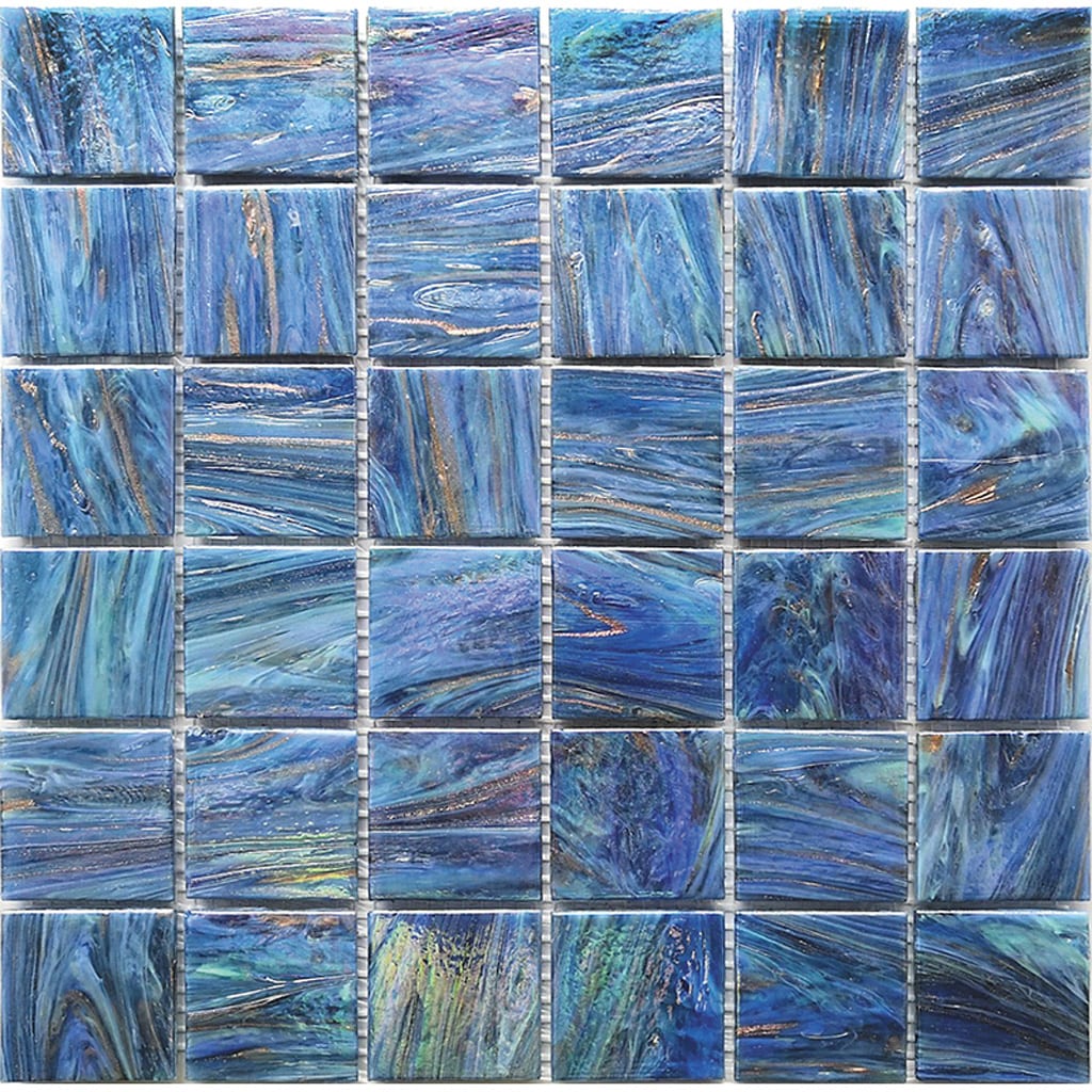 Apollo Tile Celestial Midnight Blue 12-in x 12-in Glossy Glass Uniform Squares Floor and Wall Tile (20-sq. ft/ Carton)