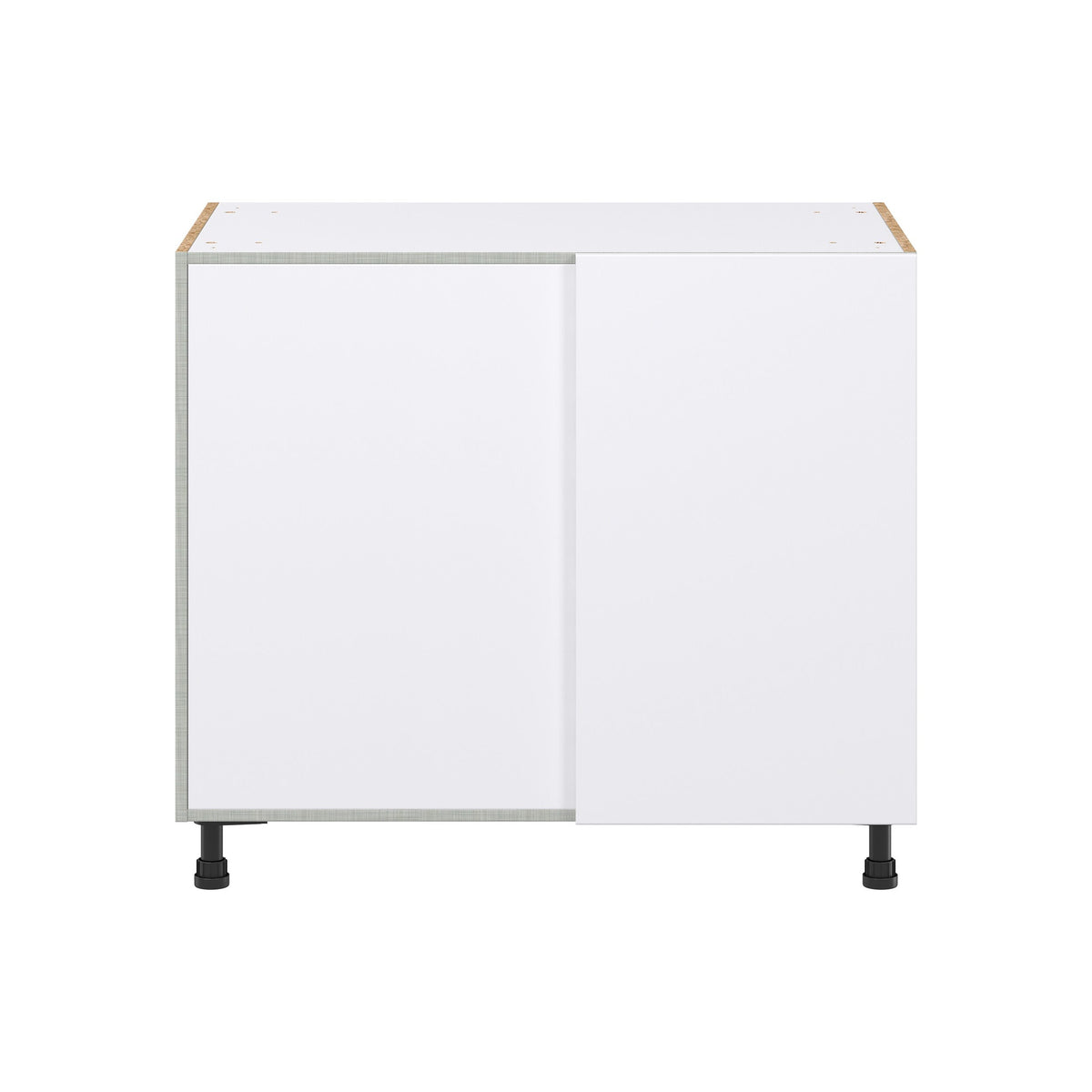 Hugo&Borg Lasalle 36-in W x 34.5-in H x 25-in D Bright White Slab Blind Corner Base Fully Assembled Cabinet (Flat Panel Slab Style)