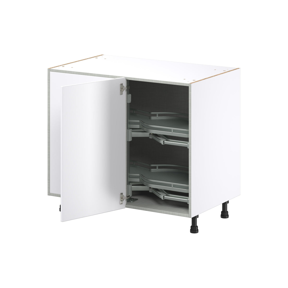 Hugo&Borg Lasalle 36-in W x 34.5-in H x 25-in D Bright White Slab Blind Corner Base Fully Assembled Cabinet (Flat Panel Slab Style)