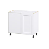 Hugo&Borg Rosemont 39-in W x 34.5-in H x 25-in D Glacier White Blind Corner Base Fully Assembled Cabinet (Recessed Panel Shaker Style)