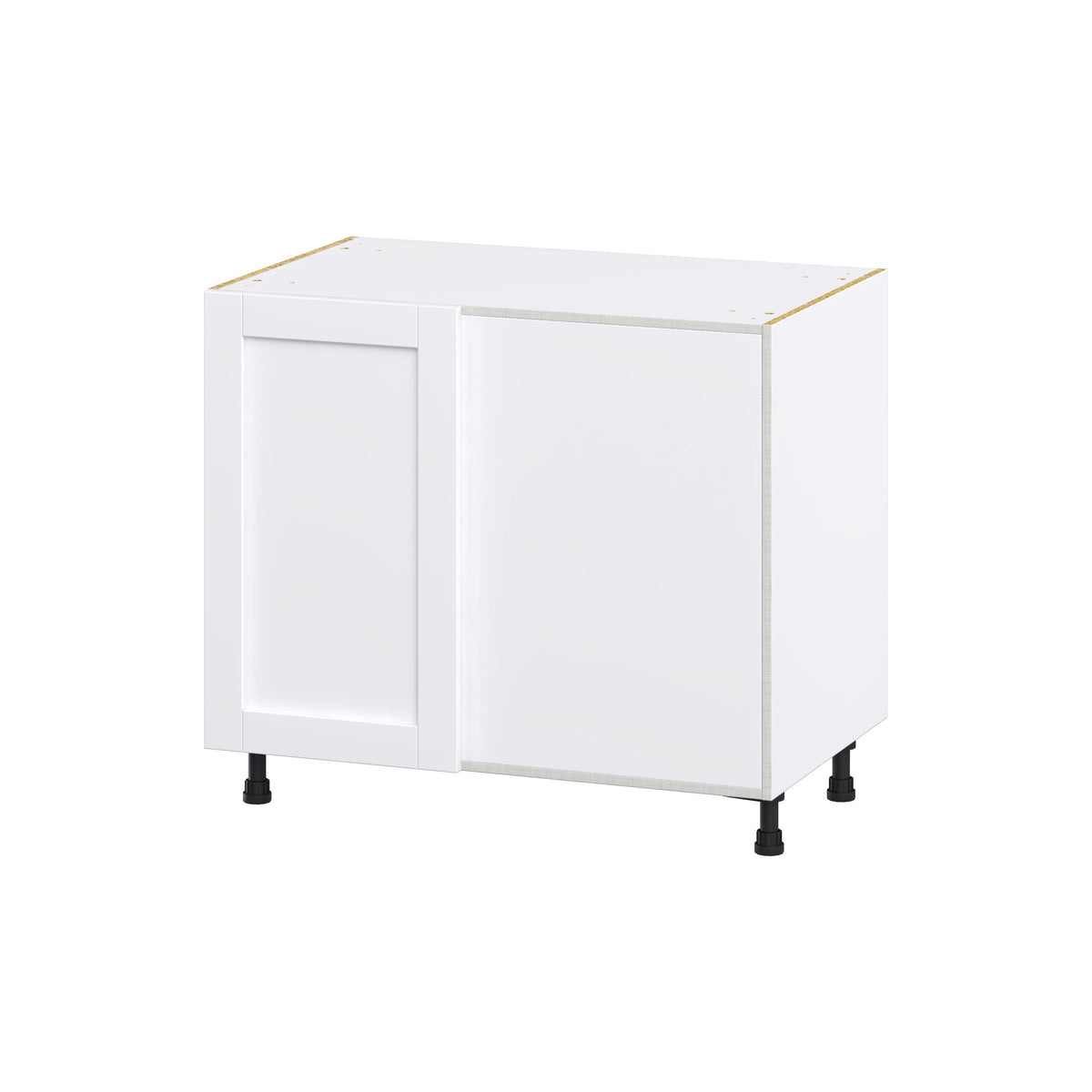 Hugo&Borg Rosemont 39-in W x 34.5-in H x 24-in D Glacier White Blind Corner Base Fully Assembled Cabinet (Recessed Panel Shaker Style)