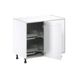 Hugo&Borg Rosemont 39-in W x 34.5-in H x 24-in D Glacier White Blind Corner Base Fully Assembled Cabinet (Recessed Panel Shaker Style)