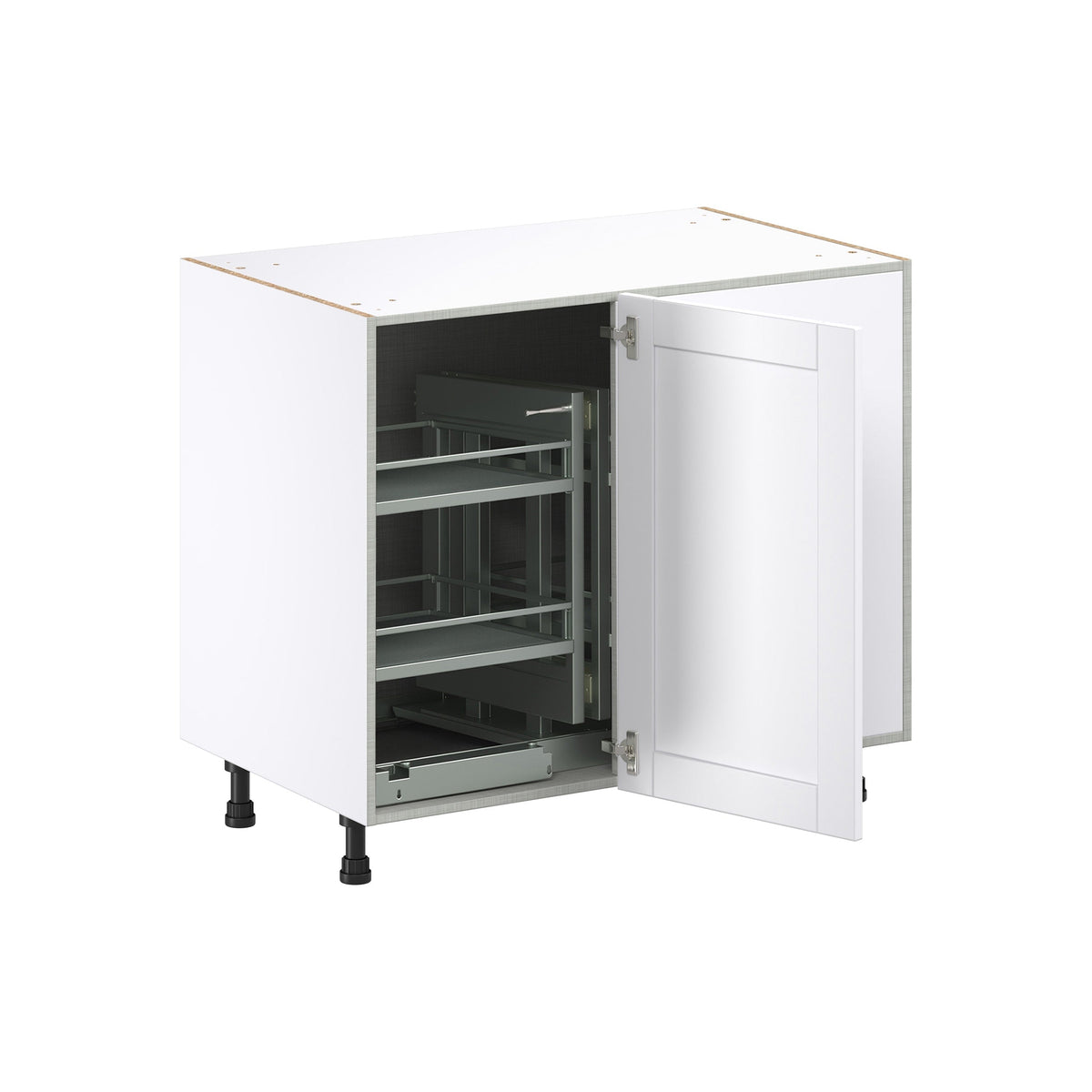 Hugo&Borg Rosemont 39-in W x 34.5-in H x 25-in D Glacier White Blind Corner Base Fully Assembled Cabinet (Recessed Panel Shaker Style)