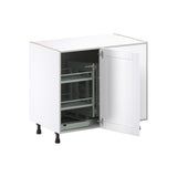 Hugo&Borg Rosemont 39-in W x 34.5-in H x 25-in D Glacier White Blind Corner Base Fully Assembled Cabinet (Recessed Panel Shaker Style)