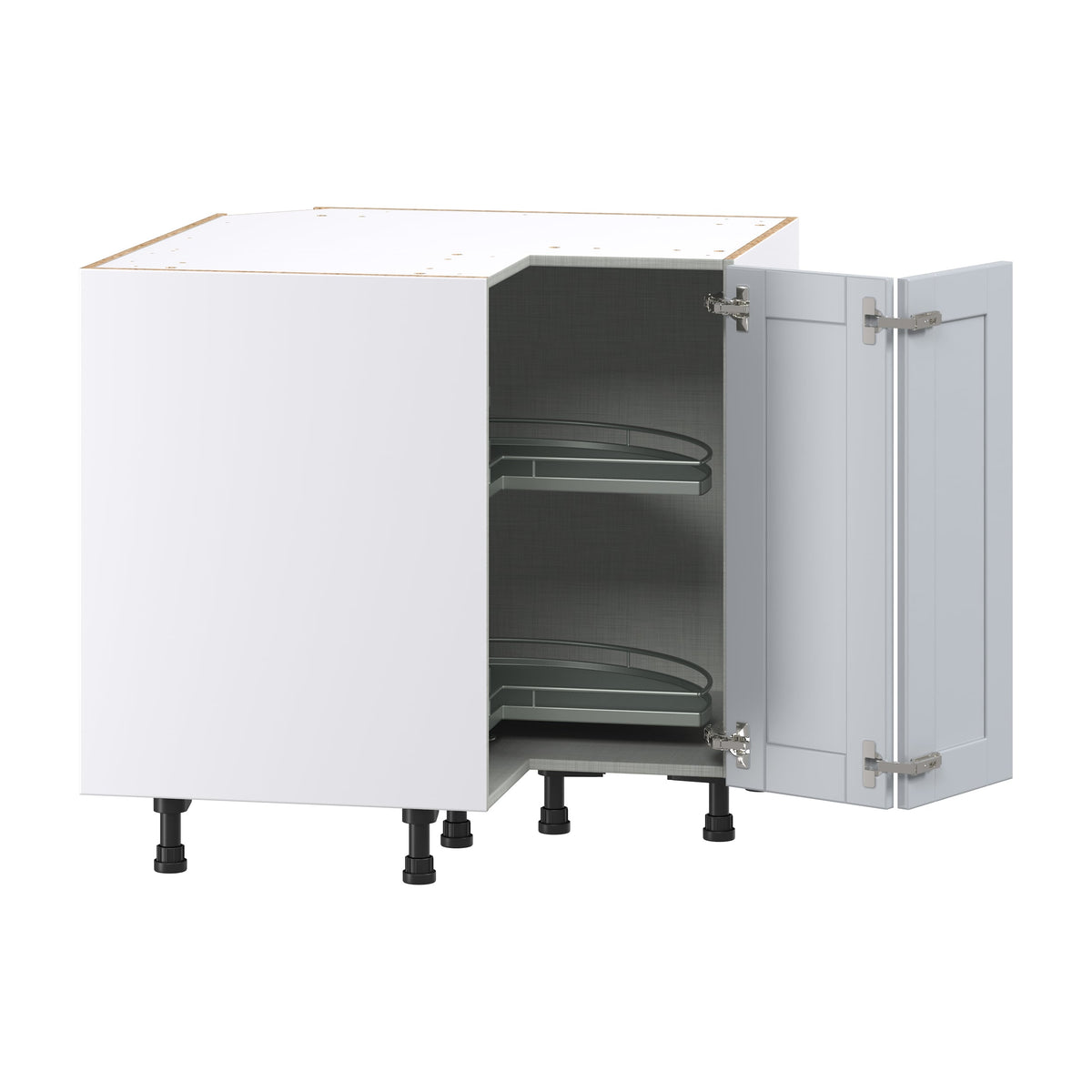 Hugo&Borg Charlesberg 36-in W x 34.5-in H x 36-in D Gray Lazy Susan Corner Base Fully Assembled Cabinet (Recessed Panel Shaker Style)