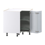 Hugo&Borg Charlesberg 36-in W x 34.5-in H x 36-in D Gray Lazy Susan Corner Base Fully Assembled Cabinet (Recessed Panel Shaker Style)