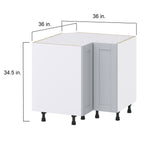 Hugo&Borg Charlesberg 36-in W x 34.5-in H x 36-in D Gray Lazy Susan Corner Base Fully Assembled Cabinet (Recessed Panel Shaker Style)