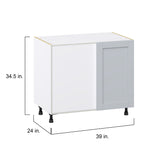 Hugo&Borg Charlesberg 39-in W x 34.5-in H x 24-in D Gray Blind Corner Base Fully Assembled Cabinet (Recessed Panel Shaker Style)