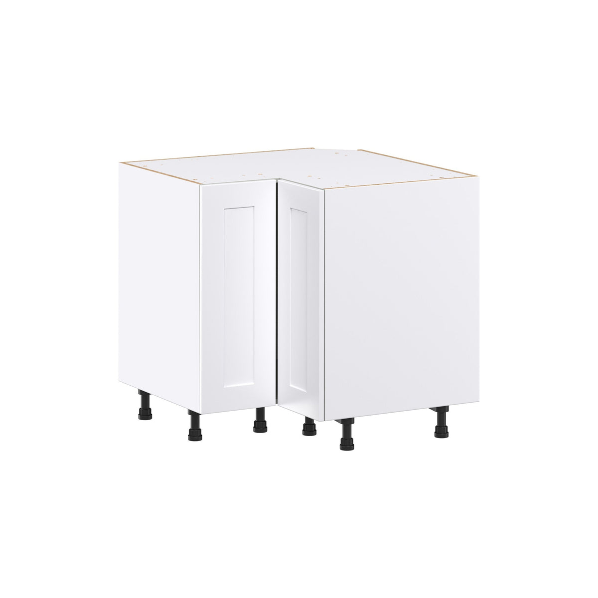 Hugo&Borg Jolie 36-in W x 34.5-in H x 36-in D Warm White Lazy Susan Corner Base Fully Assembled Cabinet (Recessed Panel Shaker Style)
