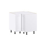 Hugo&Borg Jolie 36-in W x 34.5-in H x 36-in D Warm White Lazy Susan Corner Base Fully Assembled Cabinet (Recessed Panel Shaker Style)