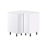 Hugo&Borg Jolie 36-in W x 34.5-in H x 36-in D Warm White Lazy Susan Corner Base Fully Assembled Cabinet (Recessed Panel Shaker Style)