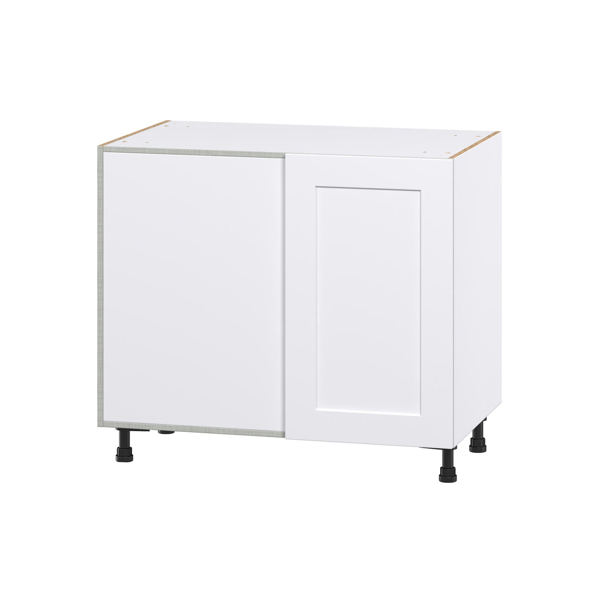 Hugo&Borg Jolie 39-in W x 34.5-in H x 24-in D Warm White Blind Corner Base Fully Assembled Cabinet (Recessed Panel Shaker Style)