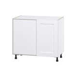 Hugo&Borg Jolie 39-in W x 34.5-in H x 24-in D Warm White Blind Corner Base Fully Assembled Cabinet (Recessed Panel Shaker Style)