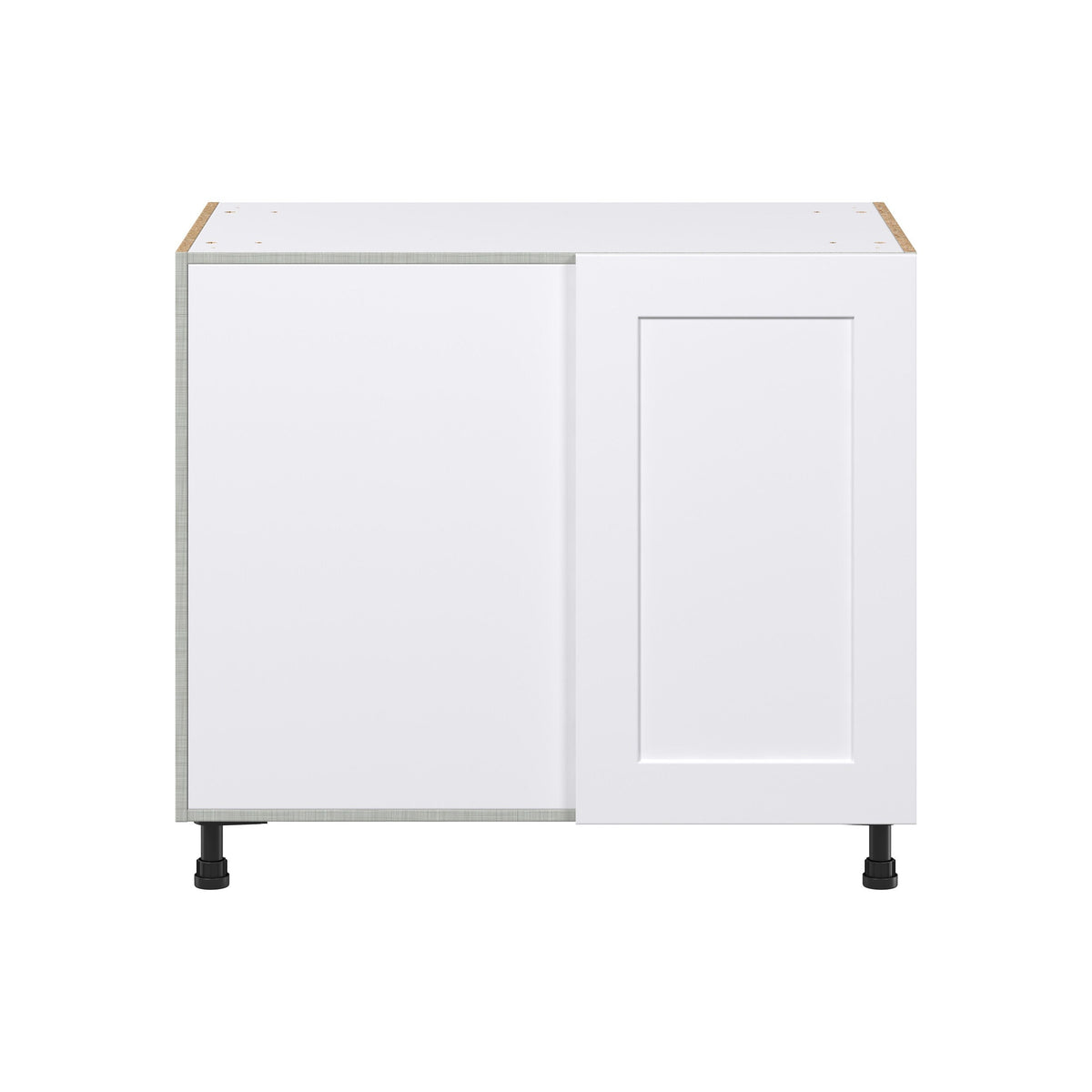 Hugo&Borg Jolie 39-in W x 34.5-in H x 24-in D Warm White Blind Corner Base Fully Assembled Cabinet (Recessed Panel Shaker Style)