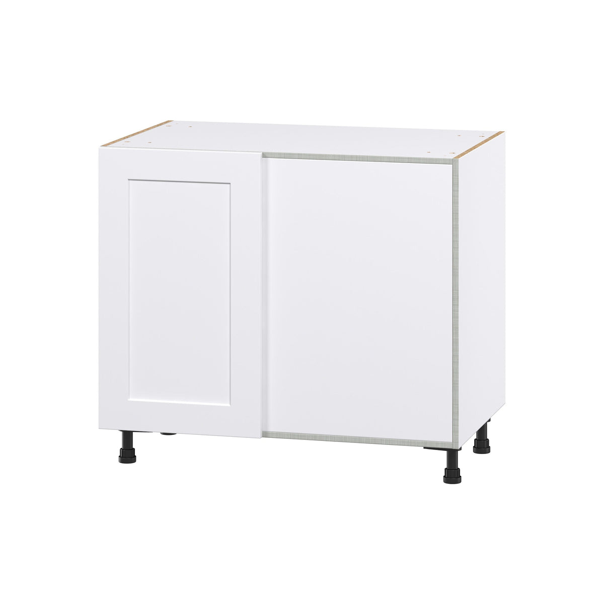 Hugo&Borg Jolie 39-in W x 34.5-in H x 24-in D Warm White Blind Corner Base Fully Assembled Cabinet (Recessed Panel Shaker Style)