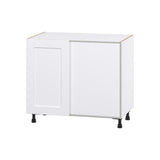 Hugo&Borg Jolie 39-in W x 34.5-in H x 24-in D Warm White Blind Corner Base Fully Assembled Cabinet (Recessed Panel Shaker Style)