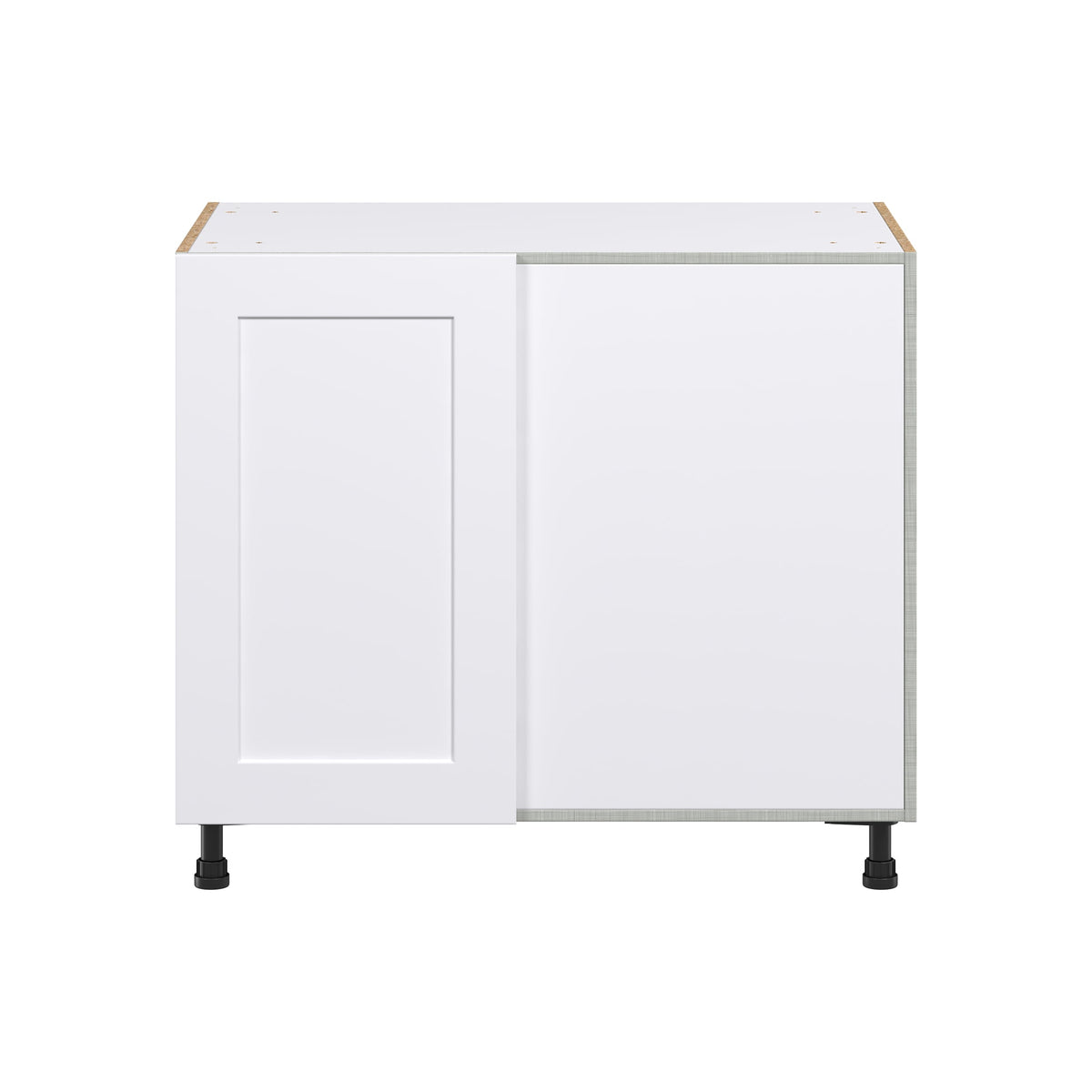 Hugo&Borg Jolie 39-in W x 34.5-in H x 24-in D Warm White Blind Corner Base Fully Assembled Cabinet (Recessed Panel Shaker Style)