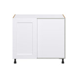 Hugo&Borg Jolie 39-in W x 34.5-in H x 24-in D Warm White Blind Corner Base Fully Assembled Cabinet (Recessed Panel Shaker Style)