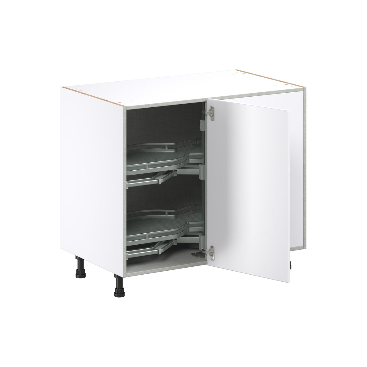 Hugo&Borg Jolie 39-in W x 34.5-in H x 24-in D Warm White Blind Corner Base Fully Assembled Cabinet (Recessed Panel Shaker Style)