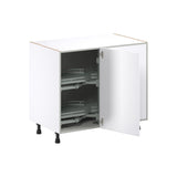 Hugo&Borg Jolie 39-in W x 34.5-in H x 24-in D Warm White Blind Corner Base Fully Assembled Cabinet (Recessed Panel Shaker Style)