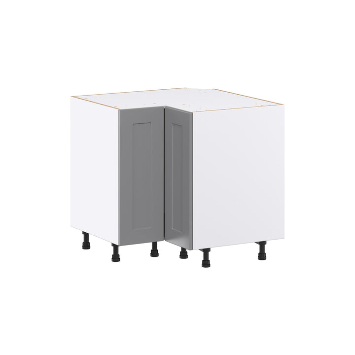 Hugo&Borg Beaumont 36-in W x 34.5-in H x 36-in D Slate Gray Lazy Susan Corner Base Fully Assembled Cabinet (Recessed Panel Shaker Style)