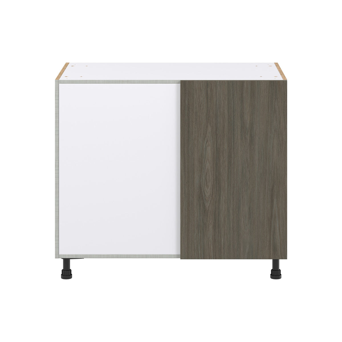 Hugo&Borg Savane 39-in W x 34.5-in H x 25-in D Textmel Blind Corner Base Fully Assembled Cabinet (Flat Panel Slab Style)